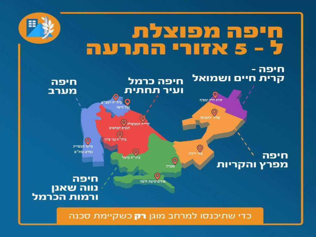 חיפה מפוצלת ל5 איזורי התרעה